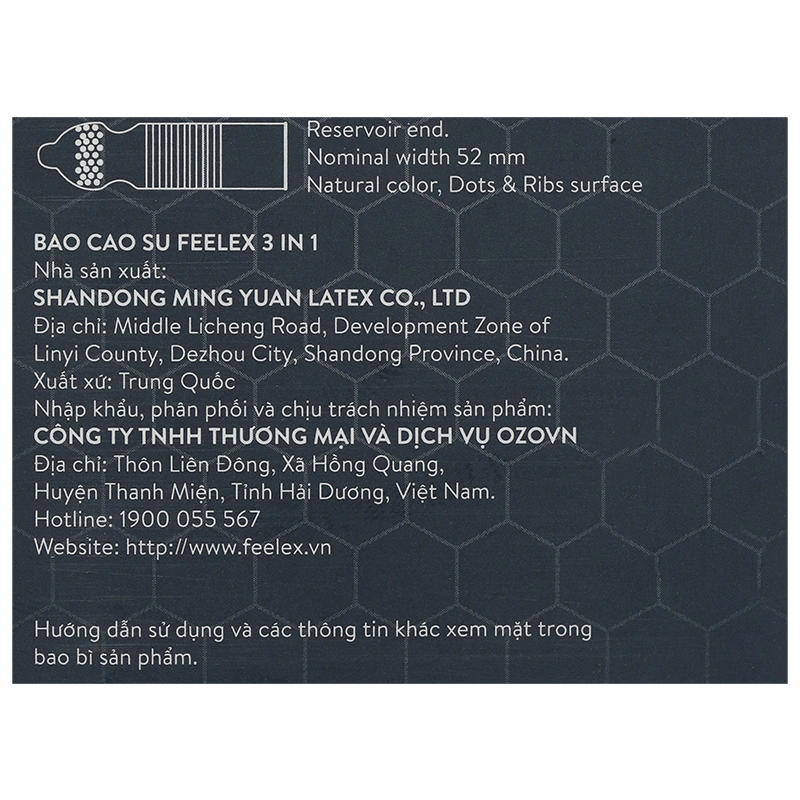 Bao cao su Feelex 3 in 1 gân nổi, có gai hộp 10 cái - 5